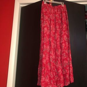 Red maxi skirt